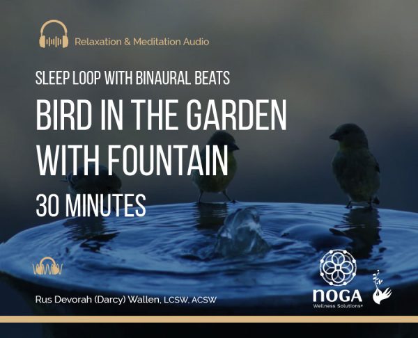 Bird in the Garden with Fountain: 30-Minute Sleep Loop with Binaural Beats